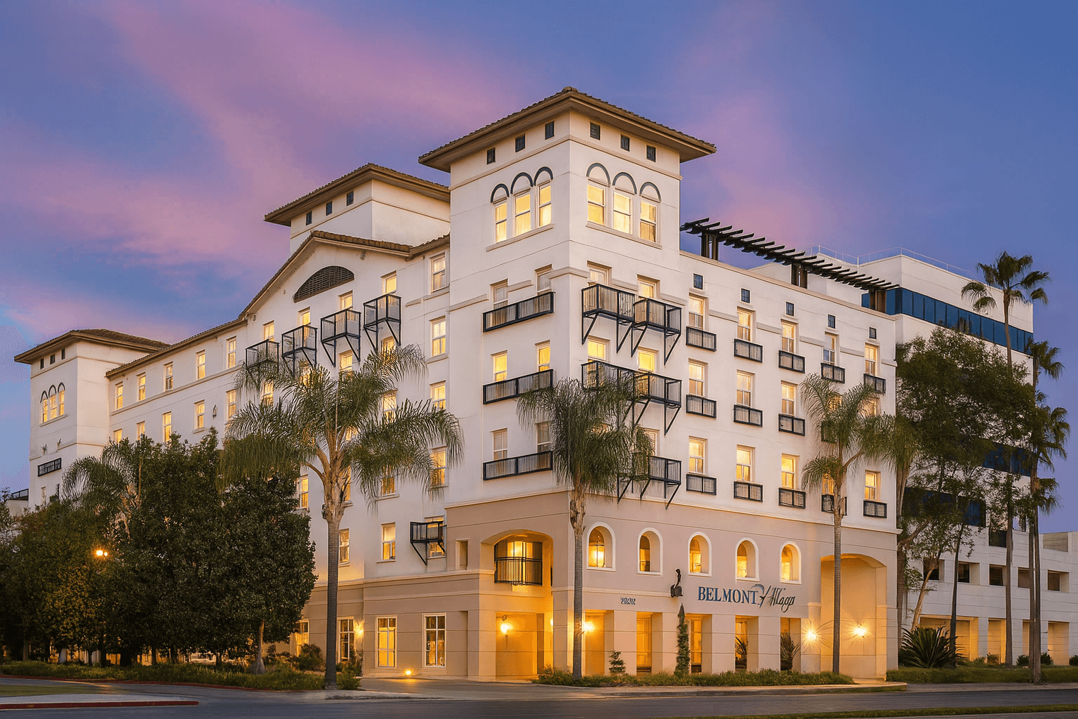 Exterior of Belmont Village Senior Living in San Jose, California