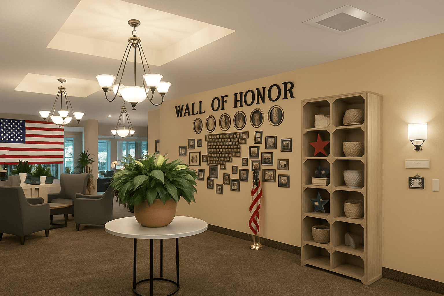 Lobby at Carlton Senior Living in San Jose